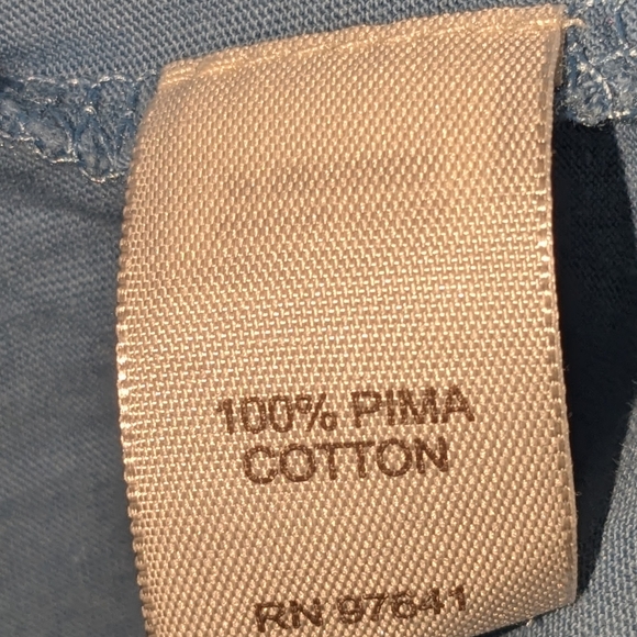 Pure jill One Pocket Top Pima Cotton Womens M Light Blue Long Sleeve Shirt - Picture 5 of 10